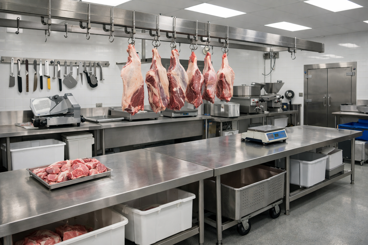 Clean professional meat processing environment