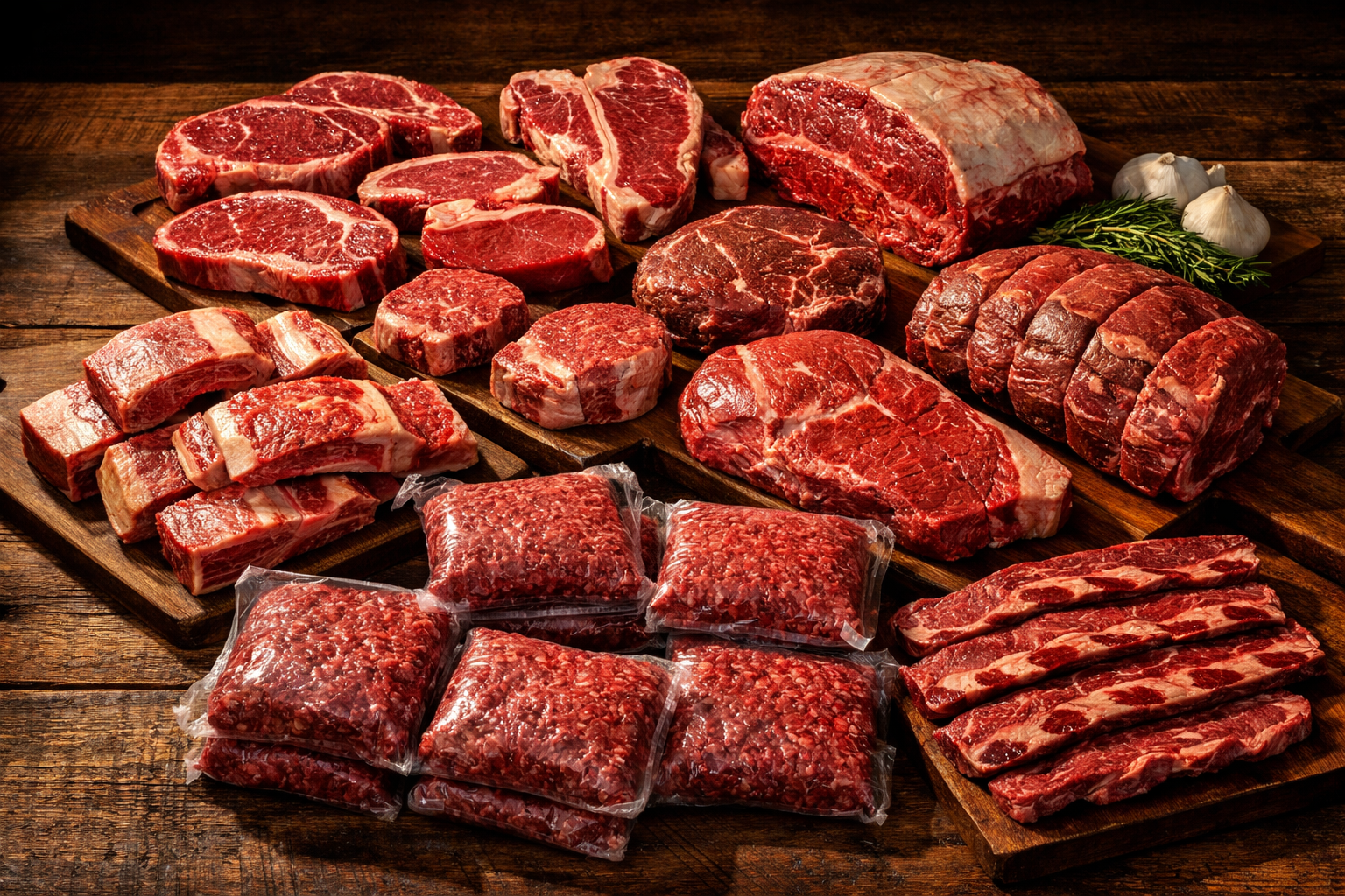Quarter beef share of assorted premium cuts