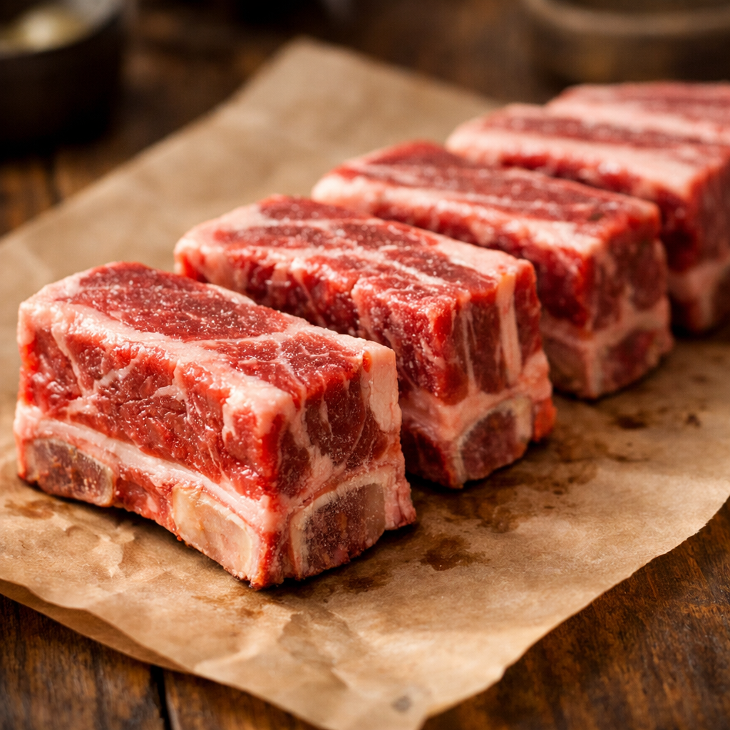 Beef short ribs on butcher paper